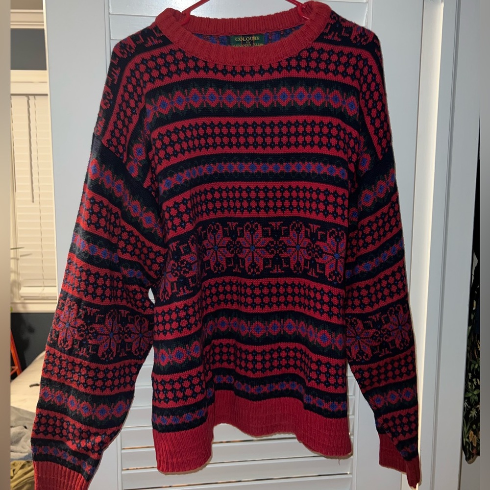 Red Blue Pull Over Sweater